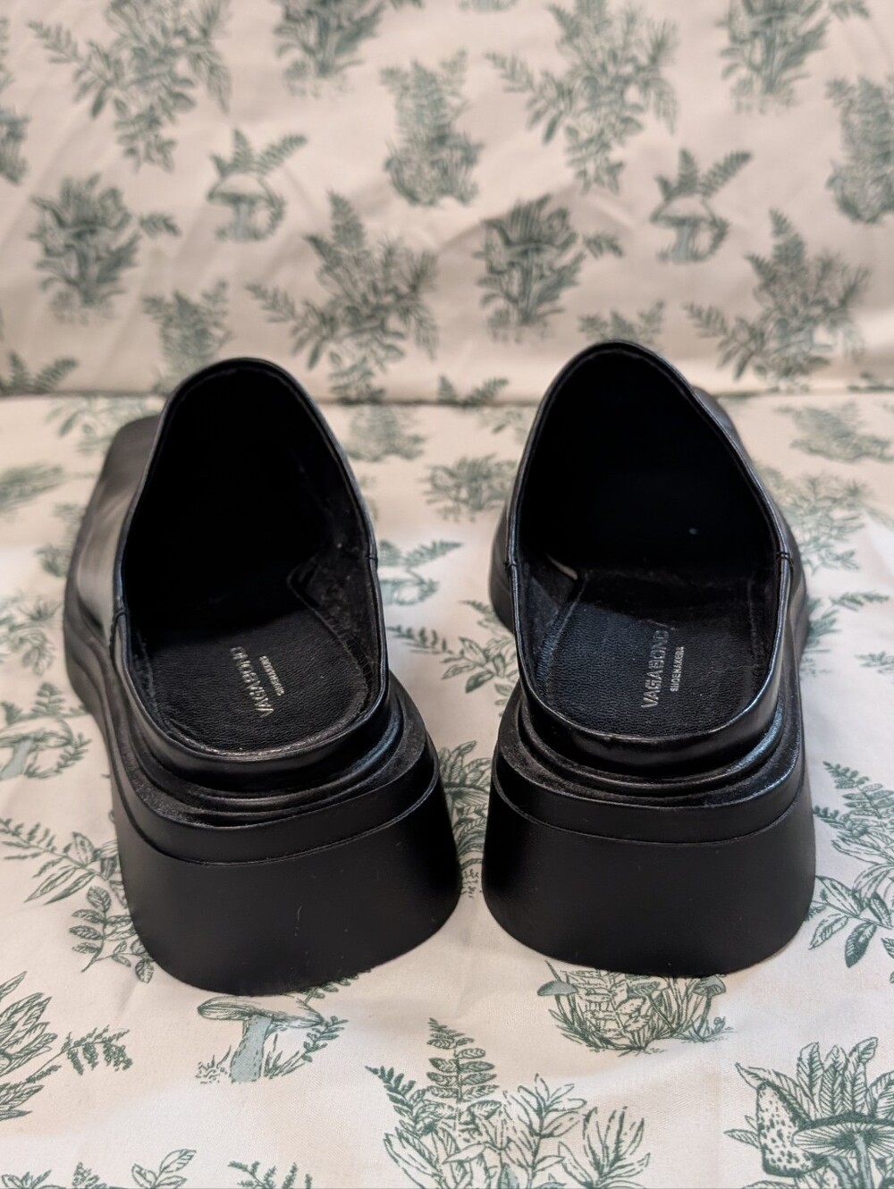 Vagabond Black Leather Slip-On Square-Toe Mules Size 38 - Picture 3 of 5